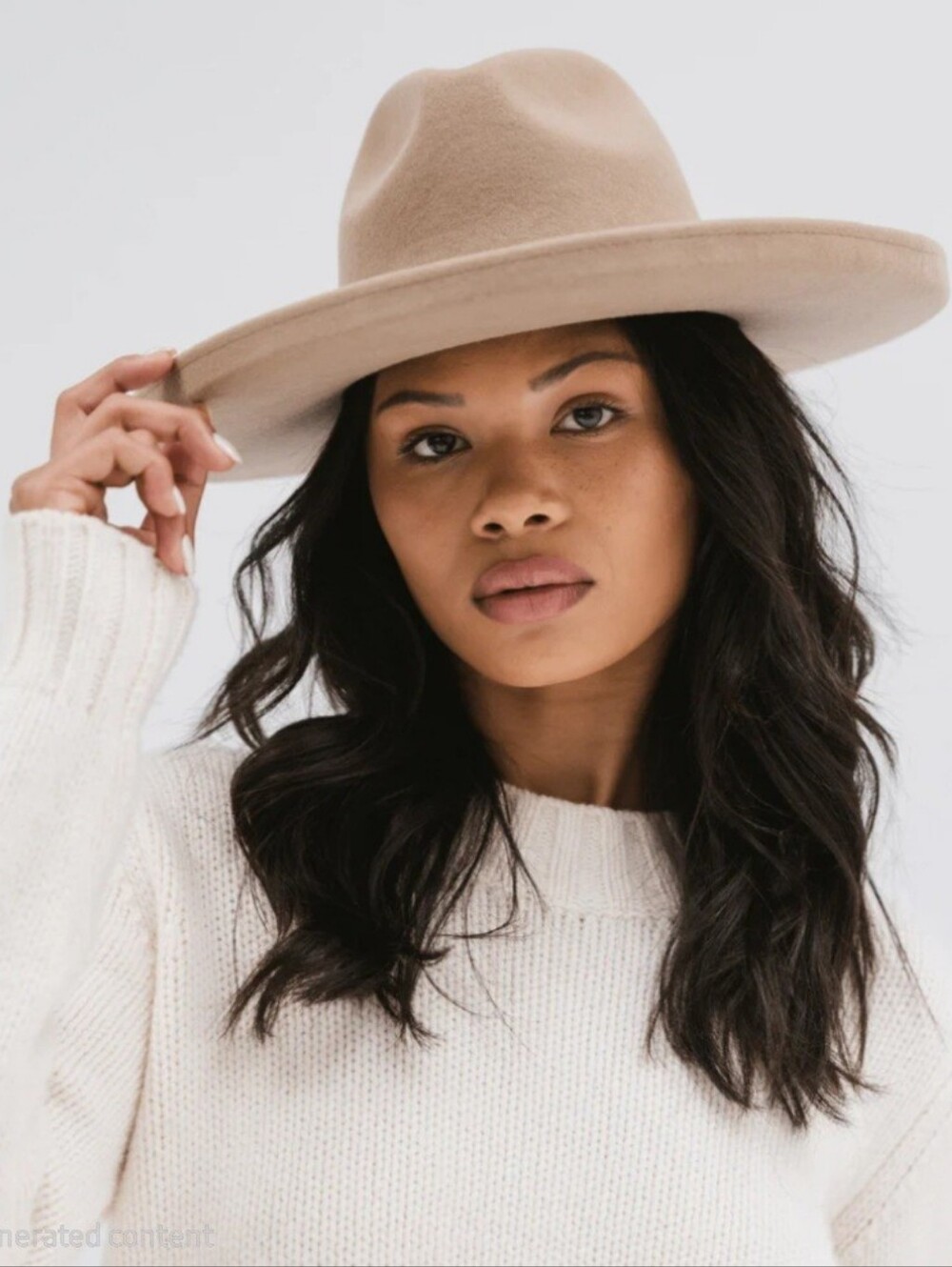 Gigi Pip Maude Pencil‎ Brim Hat Tan Boho Western Coastal Cowgirl Size 57